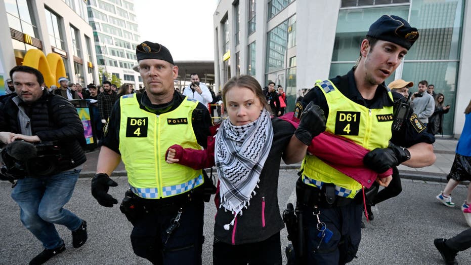 Greta Thunberg among 6 arrested at anti-Israel protest in Denmark