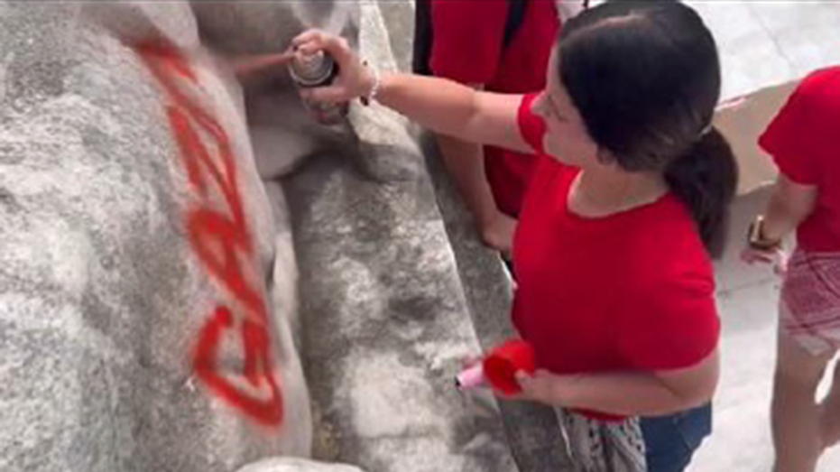 Anti-Israel protester charged for spray-painting 'Gaza' on statue outside DC's Union Station: prosecutors