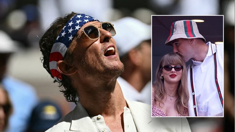 Matthew McConaughey shows patriotic pride at US Open alongside Taylor Swift, Bon Jovi