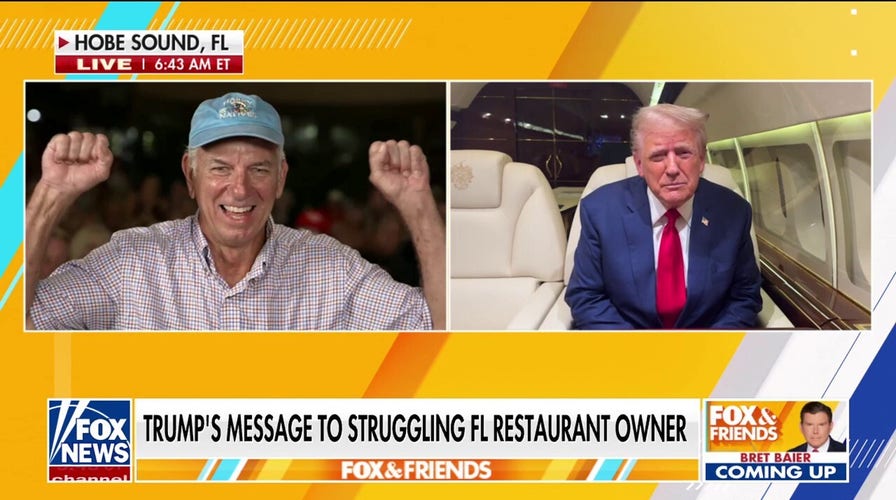 Trump surprises Florida restaurant owner struggling to stay open, encourages guests to 'keep it going'