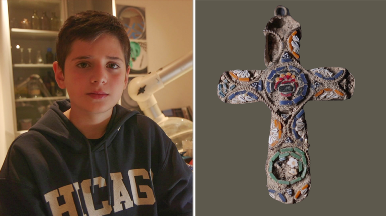 Rare religious cross discovered by child while exploring on school field trip in Jerusalem